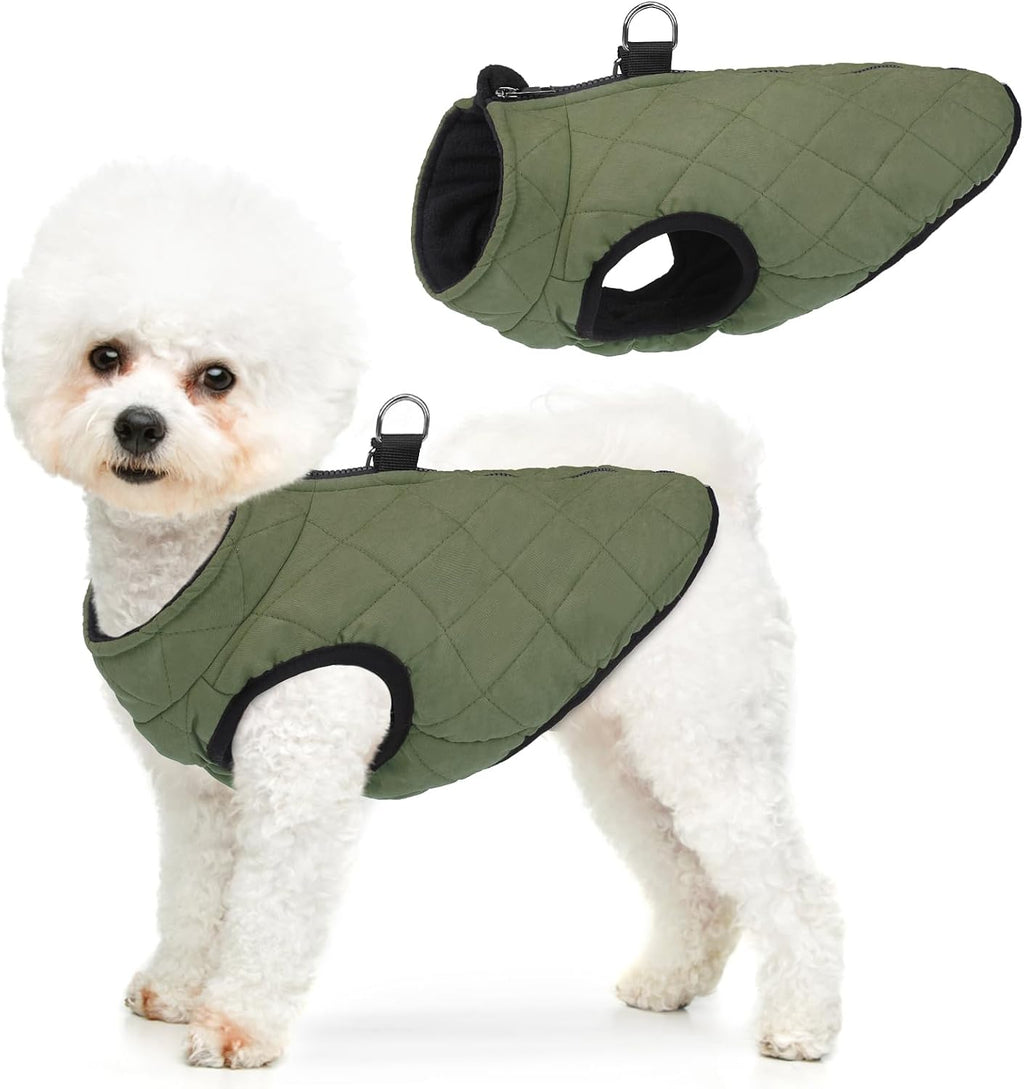 Winter Dog Vest Coat with Harness Built In