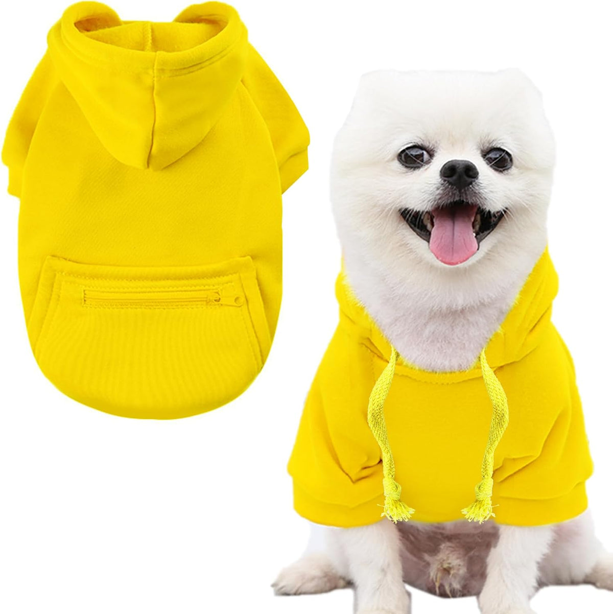 Pet Dog Cold Weather Coat with Pocket Winter Dog Hoodie Warm Puppy Clothes for Small Dogs Chihuahua Clothing (Medium, Y0