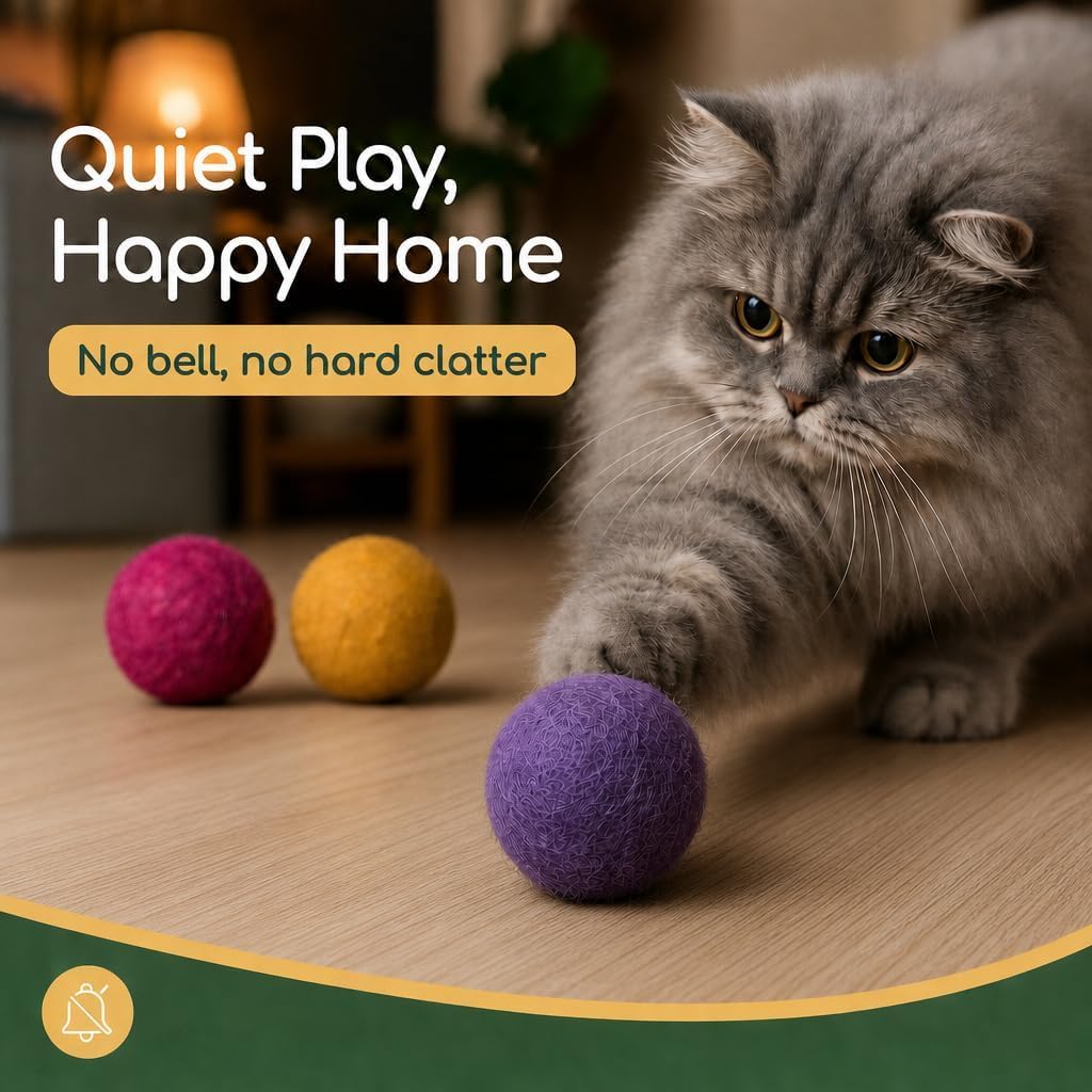 Wool Cat Balls, 6 PCS