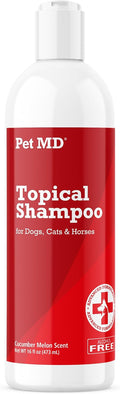 Pet MD Topical Shampoo for Dogs, Cats & Horses - Soap & Paraben Free - 16oz