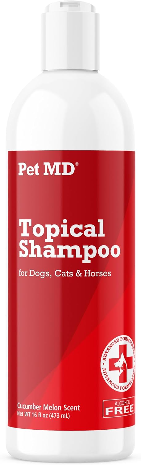 Pet MD Topical Shampoo for Dogs, Cats & Horses - Soap & Paraben Free - 16oz