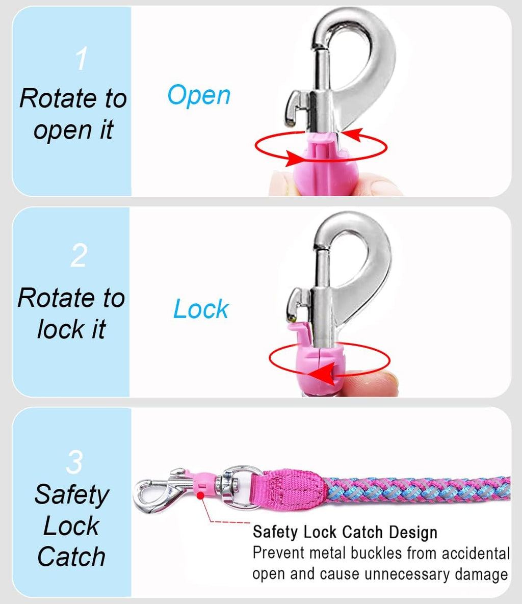 Reflective Dog Leash 2/3/4/6/10ft Braided 1/2" Strong Nylon Rope