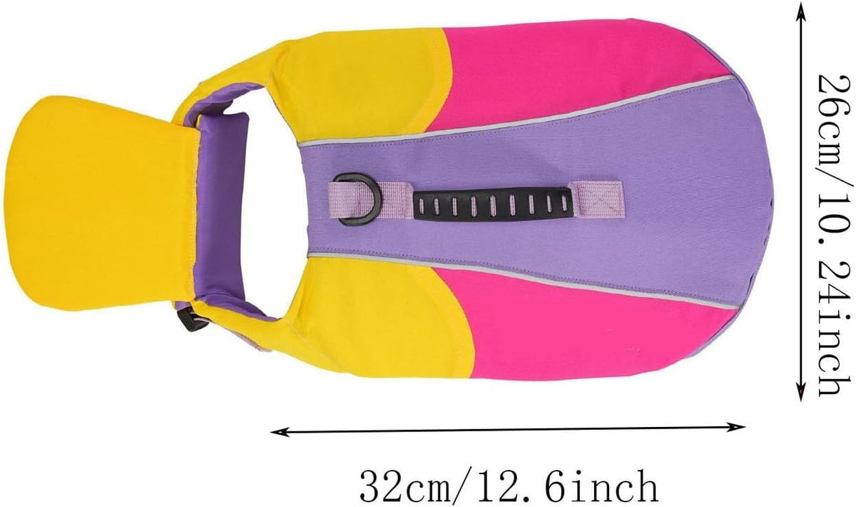 Dog Life Jacket with Chin Float Pad, Adjustable Dog Life Vest, #M