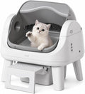 Automatic Cat Litter Box with Wide Open-Top & Easy-Access Step for Cats 3–17 lb, Self Cleaning Cat Litter Box with 8L Wa