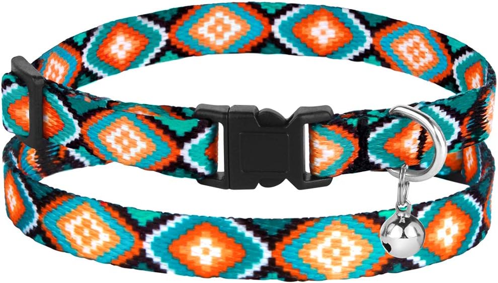 Tribal Aztec Cat Collar 2-Pack, Breakaway with Bell
