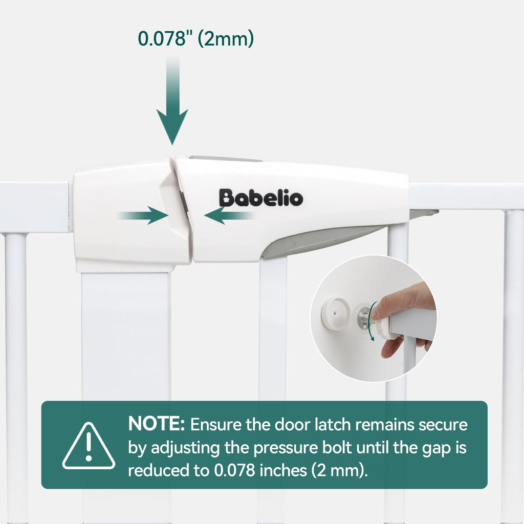Babelio Dog Gate with Adjustable Cat Door, CatPrivilege III, 29-43", White