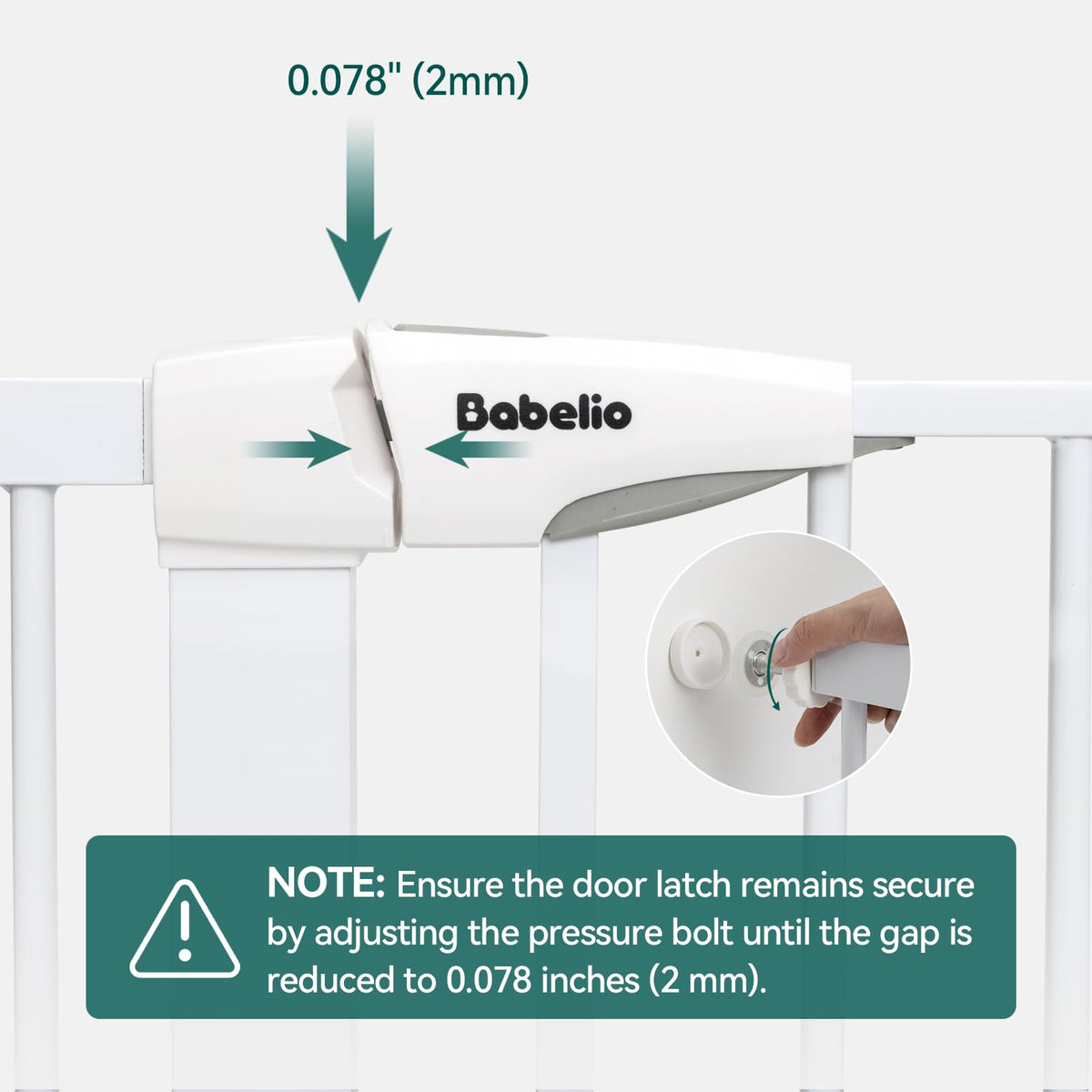 Babelio Dog Gate with Adjustable Cat Door, CatPrivilege III, 29-43", White