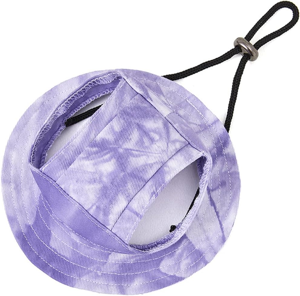 Round Brim Princess Hat Visor Hat Pet Dog Mesh Porous Sun Hat with Ear Holes for Small, Extra Small Dog Teddy, Pug, Chih