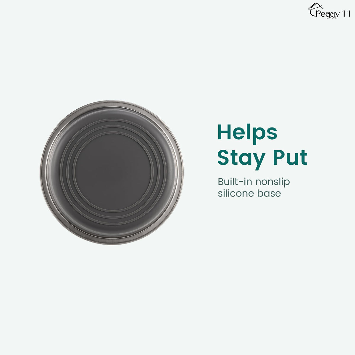 PEGGY11 Nonslip Stainless Steel Dog Cat Bowls, 2 US Cup Each, 2 Pack