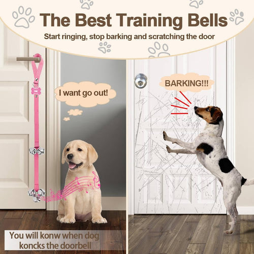 2 Pcs Dog Door Bells Dog Doorbell to go Outside Puppy Train Bell for Dogs to Ring to go Potty Puppy Toilet Training Bell