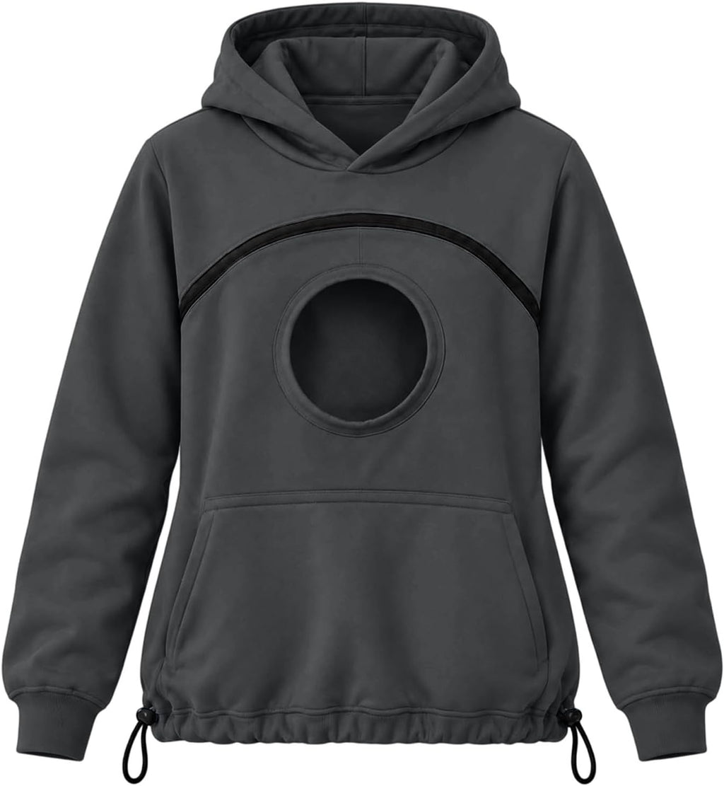 Pet Pouch Hoodie Zipper Front Pocket Cat Dog Carrier Sweatshirt