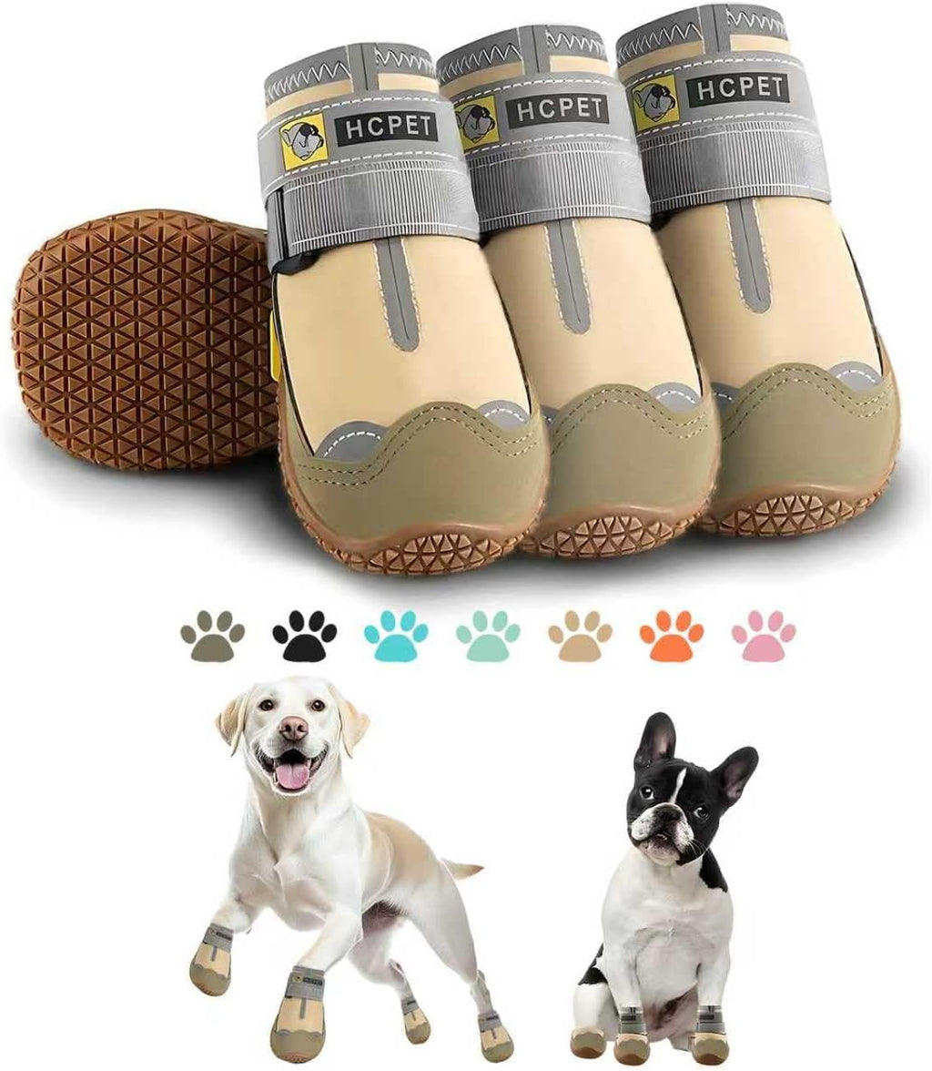 Dog Shoes for Dogs, Dog Booties for Dogs, Anti-Slip Dog Boots & Paw Protectors for Hot Pavement Winter Snow Hiking with 