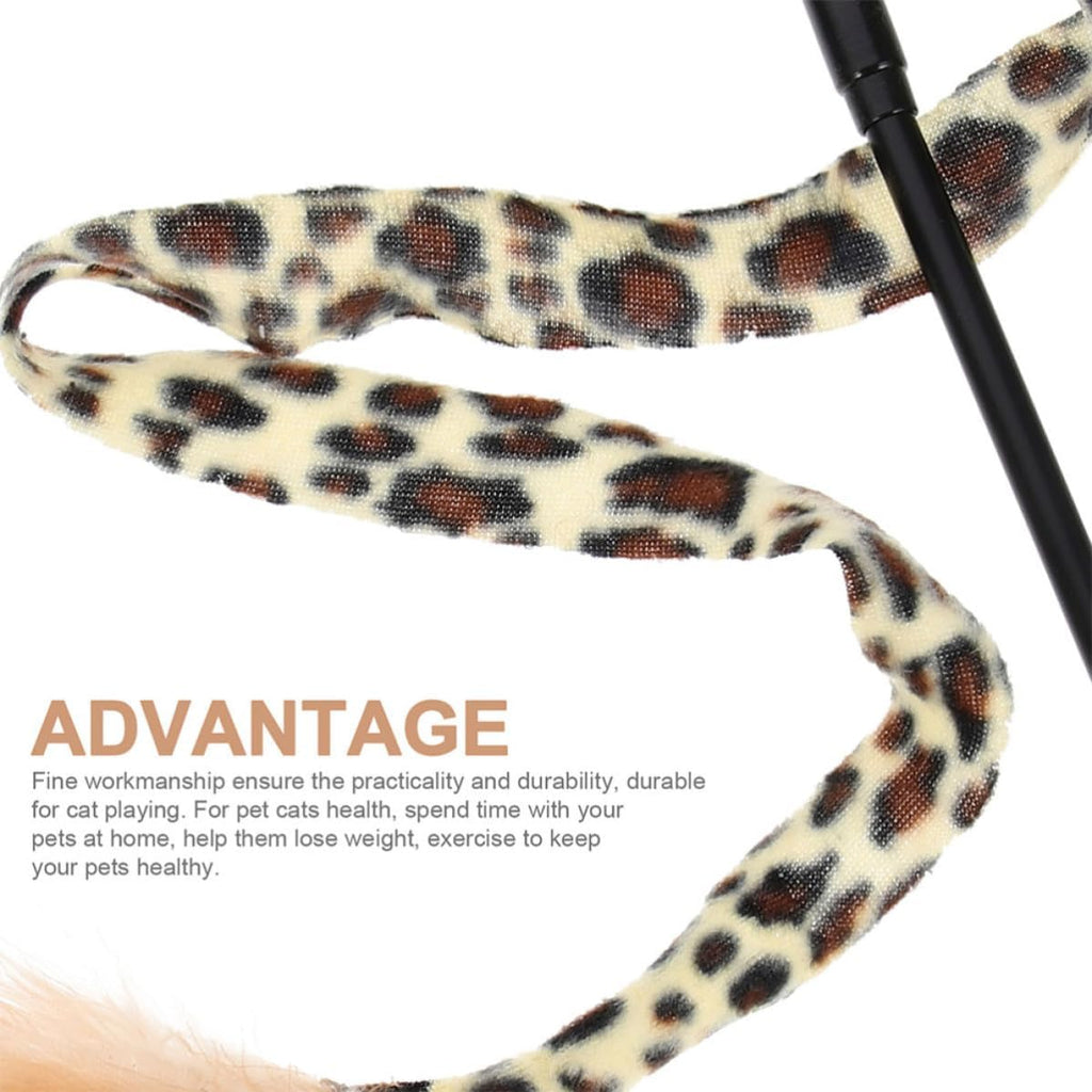 4pcs Leopard Feather Cat Teaser Wand Interactive PET