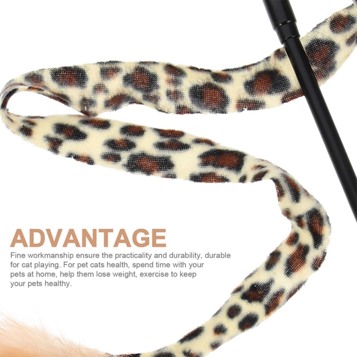 4pcs Leopard Feather Cat Teaser Wand Interactive PET