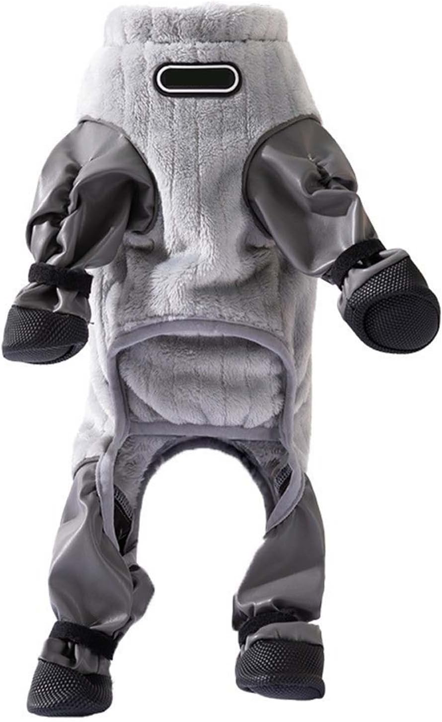 Quilted Insulated Winter Coat with Boots Reflective Full Coverage Outerwear for Small Medium Sized Dogs Outdoor Walking 