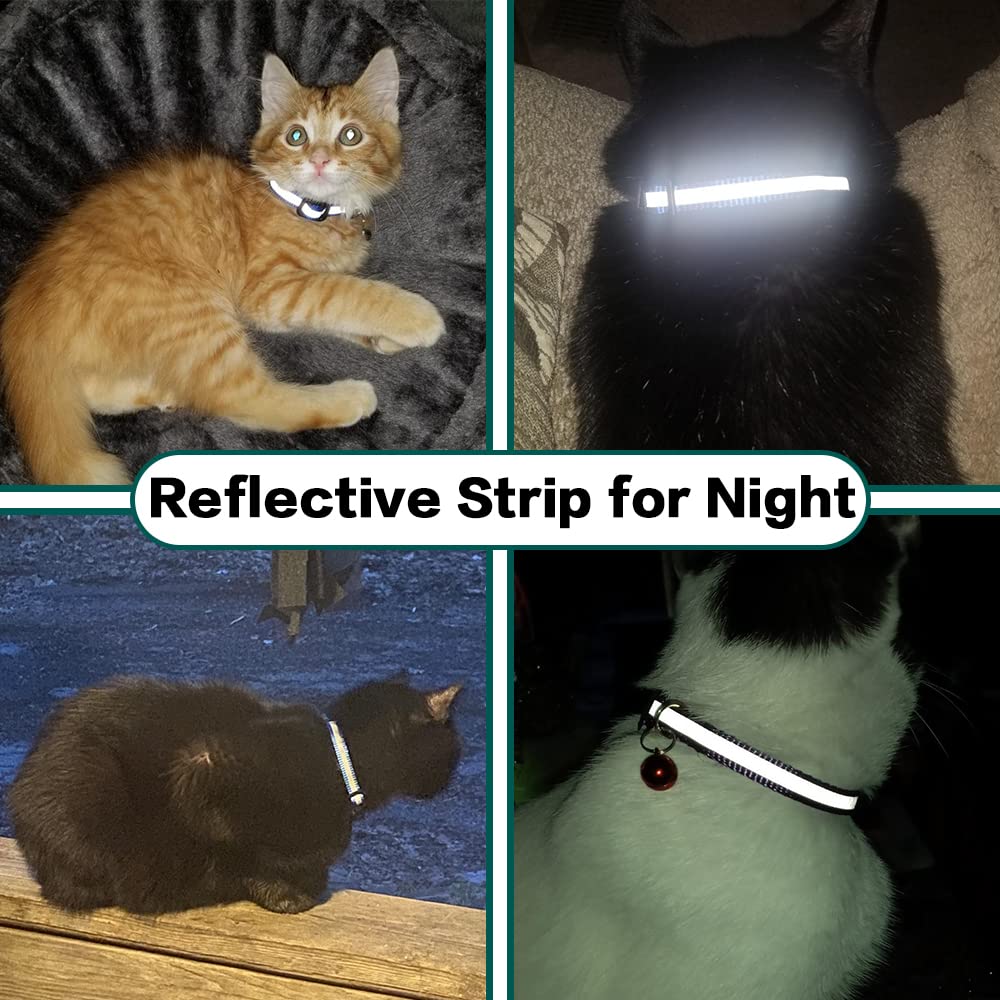 Dgerp Airtag Cat Collar Breakaway, Reflective Collar with Air Tag Holder