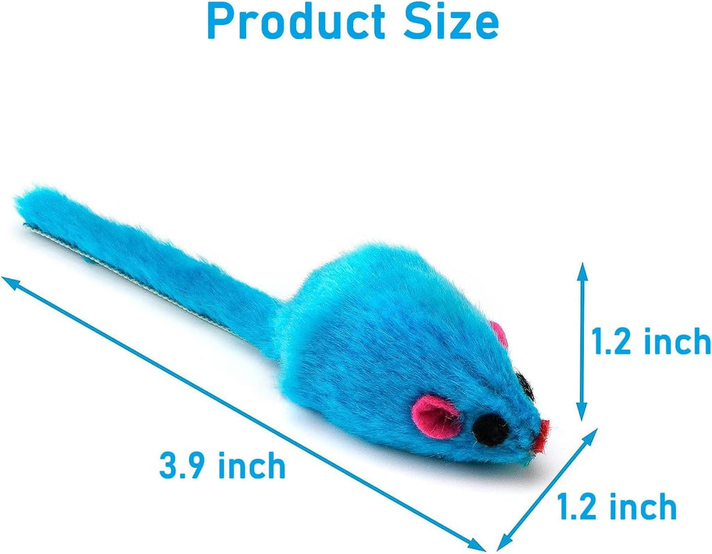 12PCS Cat Mouse Toys, Faux Fur Interactive Catnip Mice