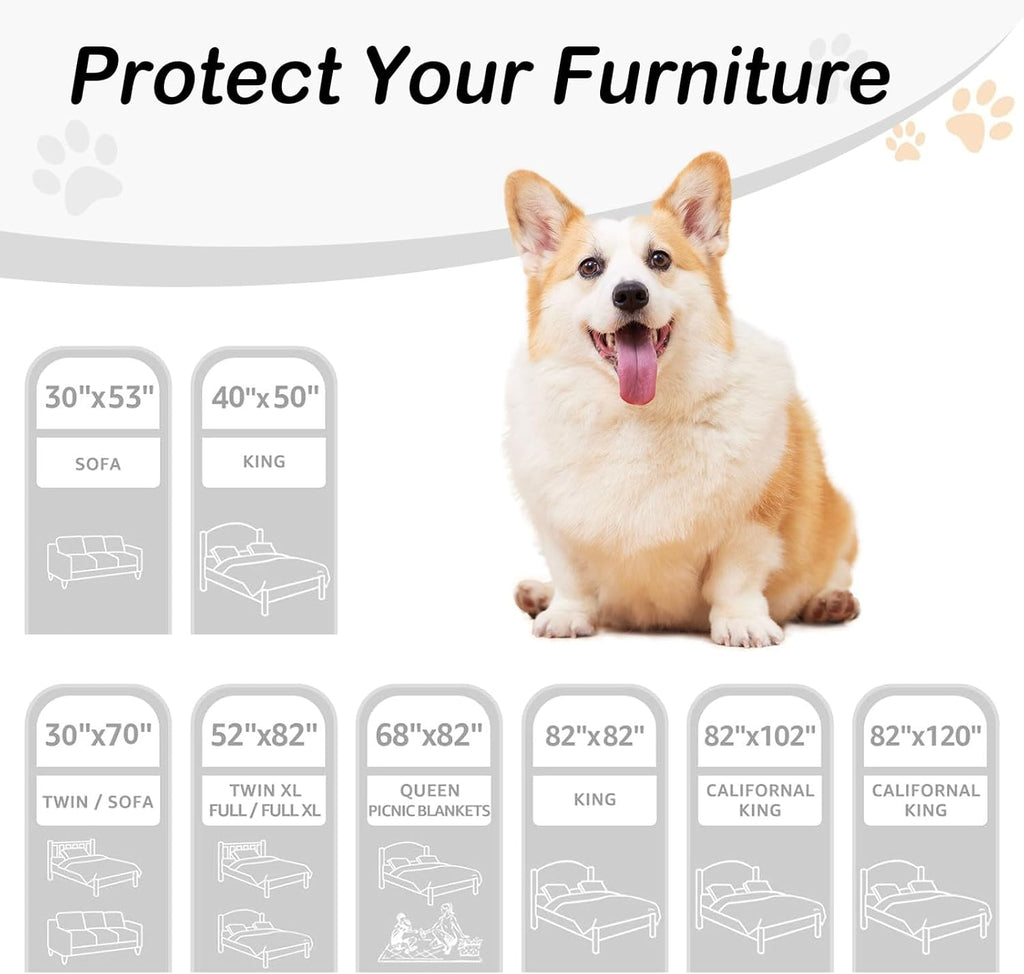 Waterproof Dog Bed Blanket - Soft Pet Blanket & Sofa Cover for Dogs