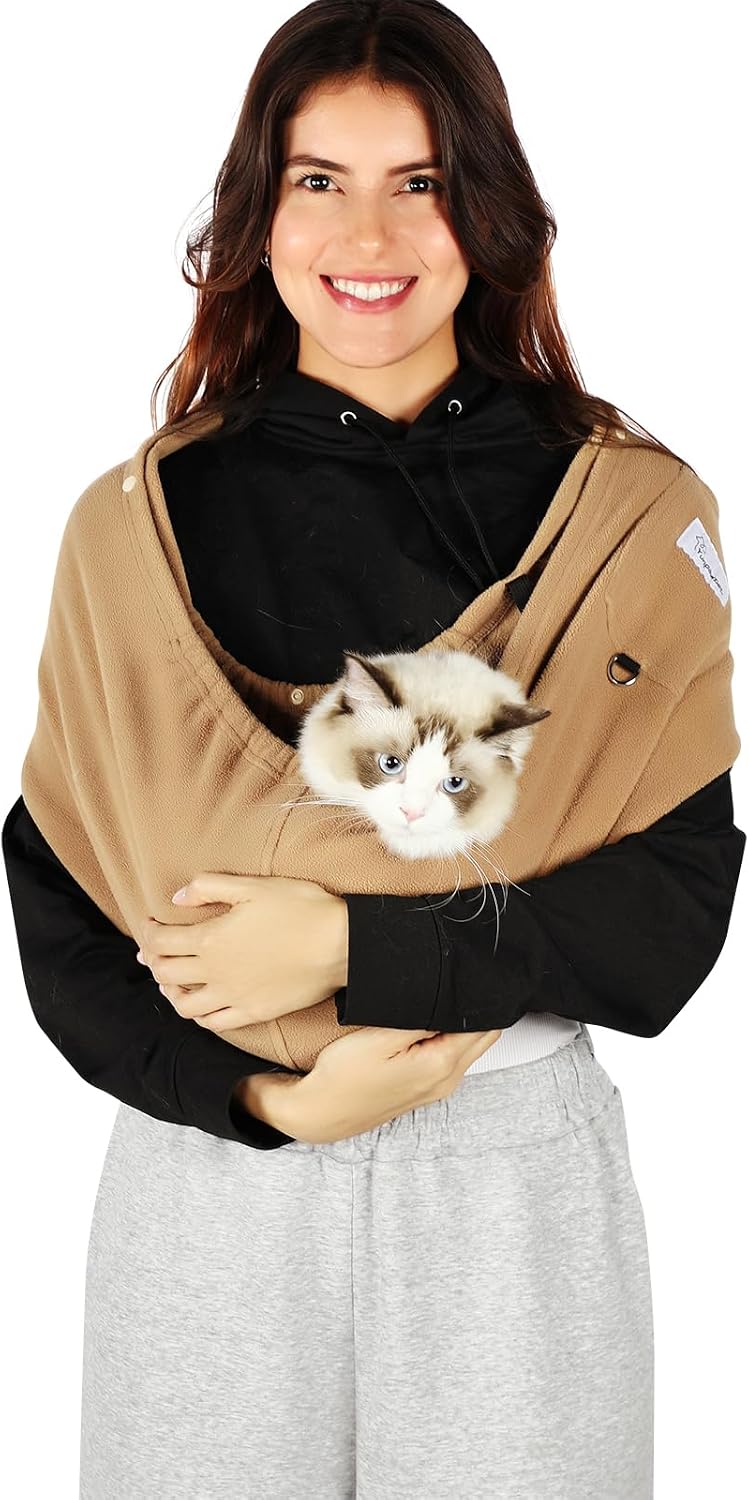 Cat Sling Carrier, Hands-Free Pet Sling for Small Dogs & Cats