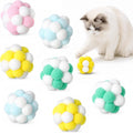 7 Pcs Interactive Cat Ball Toy Cat Pom Pom Balls with Bells