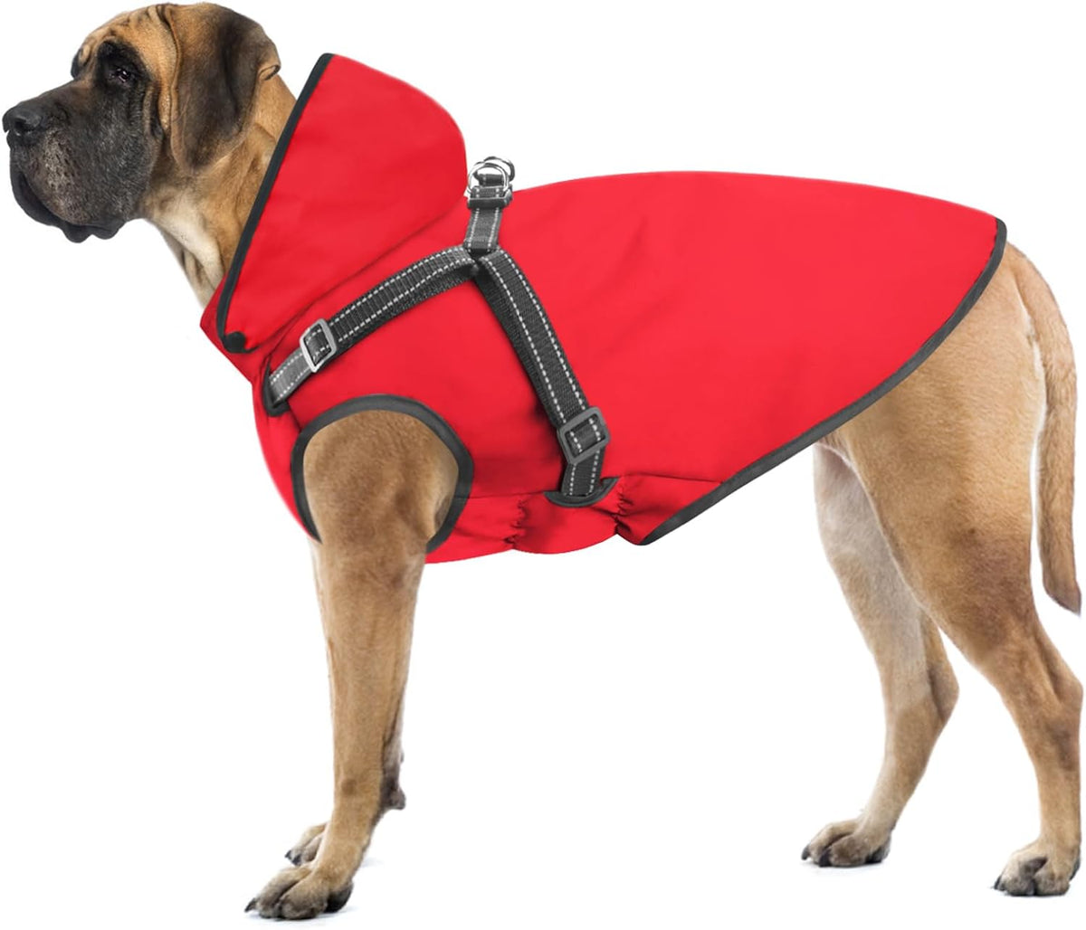 Dog Raincoat Waterproof Dog Hoodie Reflective Dog Raincoat Hooded Adjustable Rain Jacket for Small Medium Large Dogs Pup