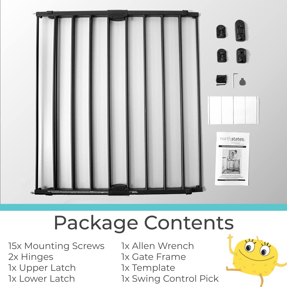 Toddleroo Easy Swing & Lock Baby Gate for Top of Stairs: 31" Tall, Bronze