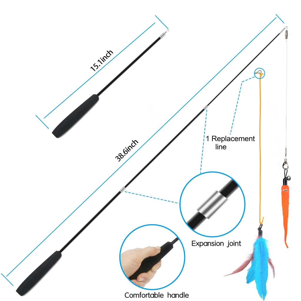 ZPH Cat Toys Interactive for Indoor Cats,2PCS Retractable Cat Wand,9PCS Teaser Toys&1PCS Hanging Door Lure Kitten Toy,Interactive Feather Toy for Teaser Play and Chase Exercise with Kitten
