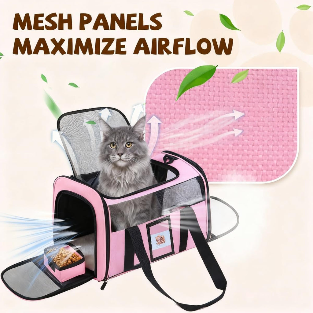 Soft Cat Carrier (Up to 16 Lbs),Small Dog Bag Soft-Sided Cat Carriers