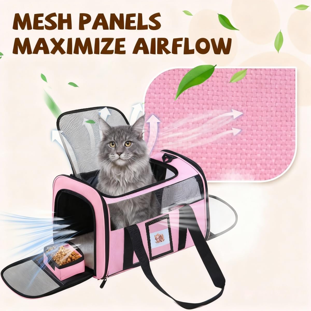Soft Cat Carrier (Up to 16 Lbs),Small Dog Bag Soft-Sided Cat Carriers