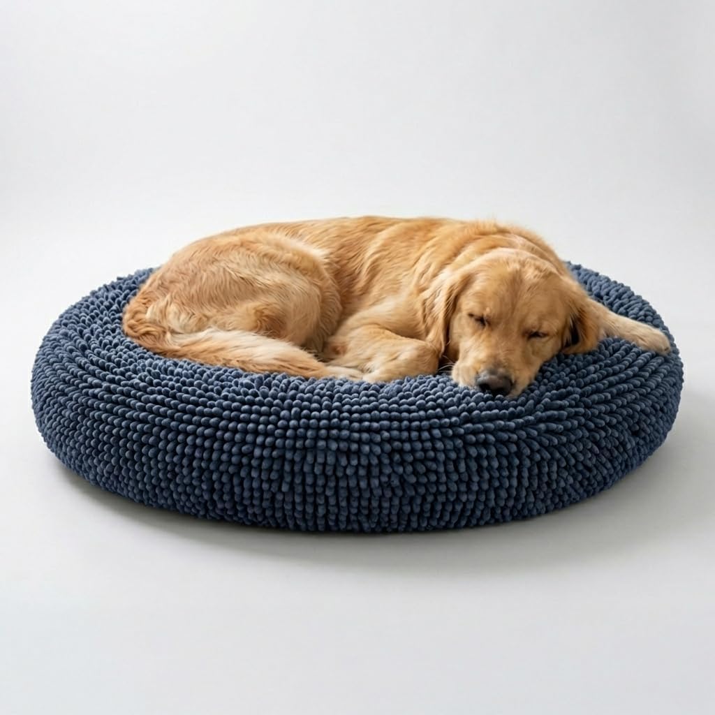 Muddy Mat®Cloud K-9 Bed for Dogs & Cats, Soft & Relaxing Donut Dog Bed, Chenille Material, Removable Cover, Washable & D