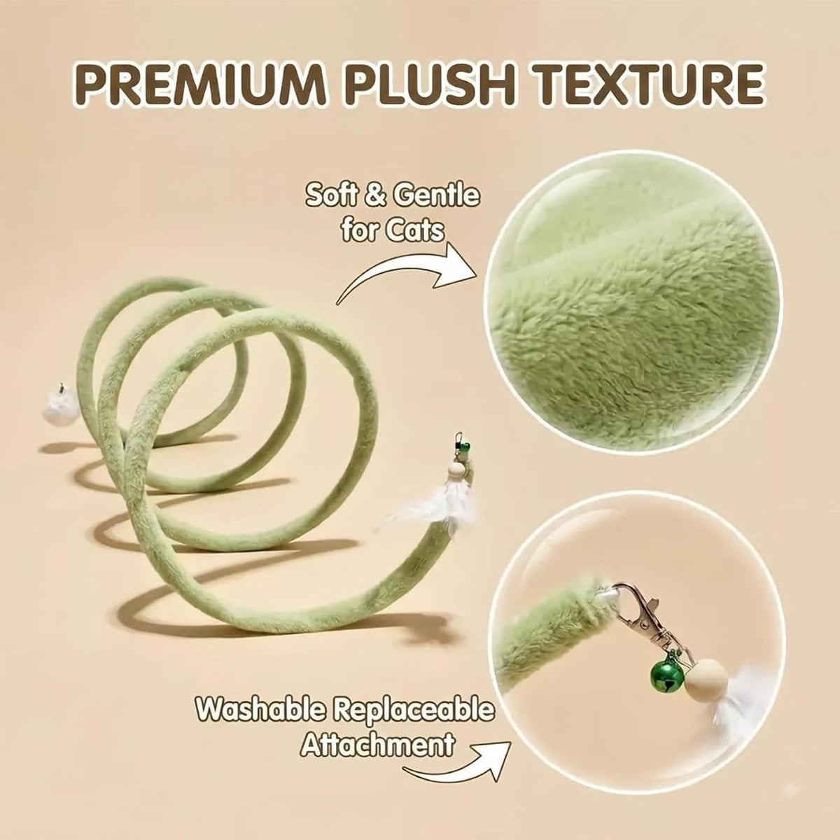 Cat Tunnel Toy Bendable Wavy - Pet Spring - Bell Plush Ball Tube