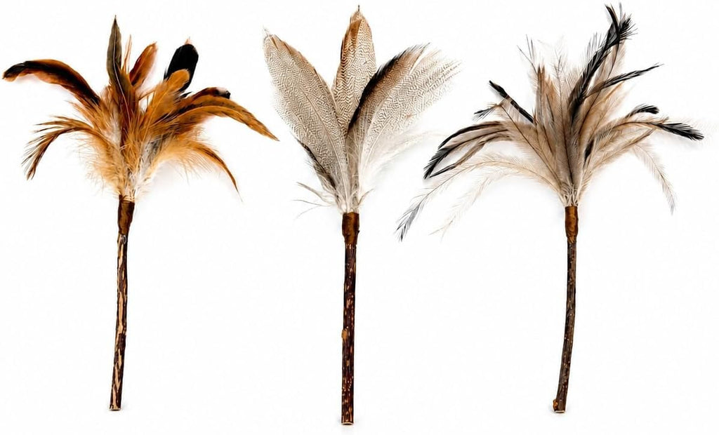 Silvervine Feather Cat Toys, 3 Pack Natural Feather Chew Toys
