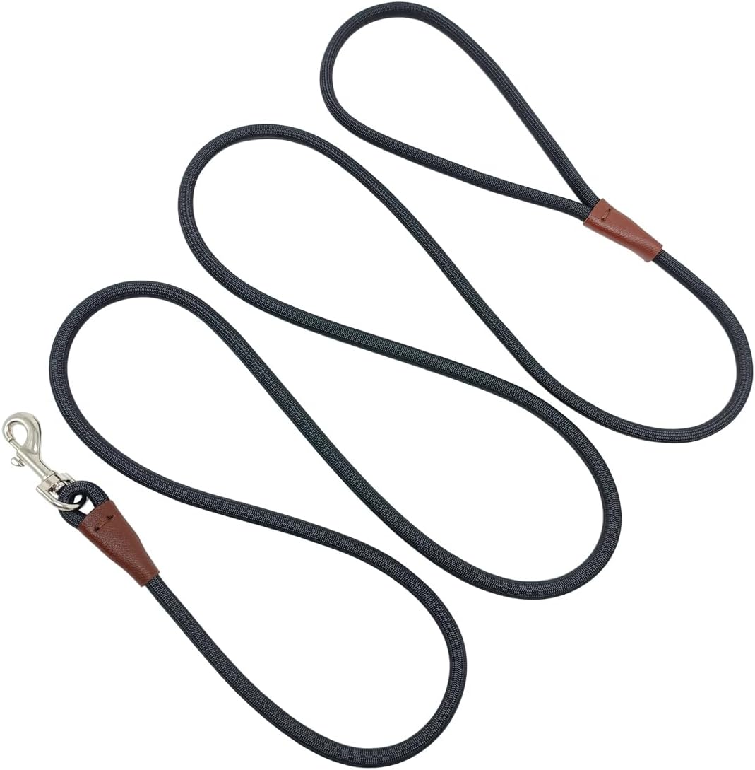 MayPaw Small Rope Dog Leash 6FT 8FT 10FT, 1/4-in Lightweight Pet Leash for Small Dogs/Puppy/Cats, Classic Colors Round D