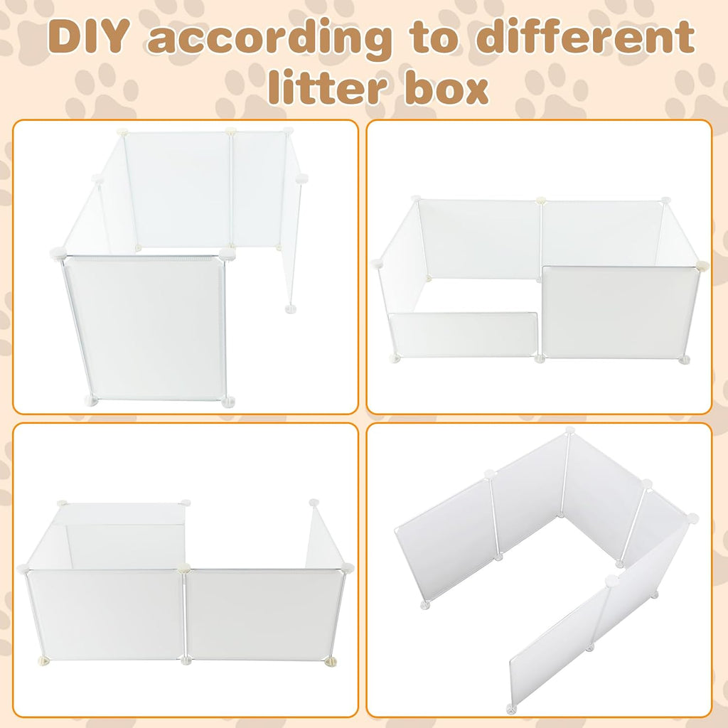 FHTONGE Large Cat Litter Box Enclosure Splash Guard to Protect Wall Floor
