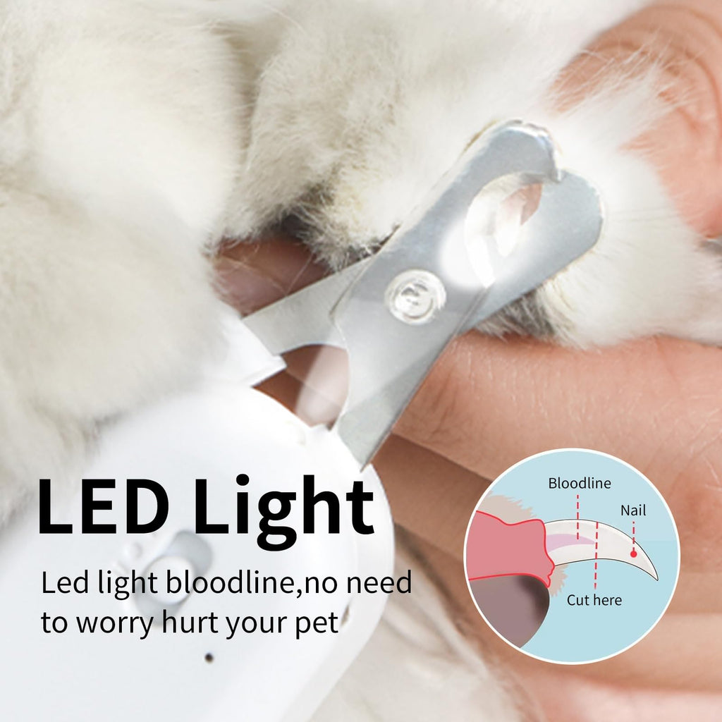 PAKEWAY Cat Nail Clipper with LED Light, Safe & Precise for Cats & Kittens