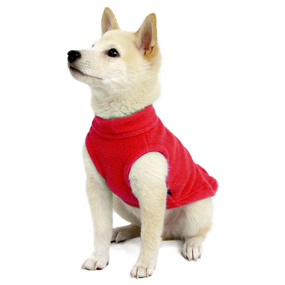 Gooby Stretch Fleece Vest Dog Sweater, Red, Medium