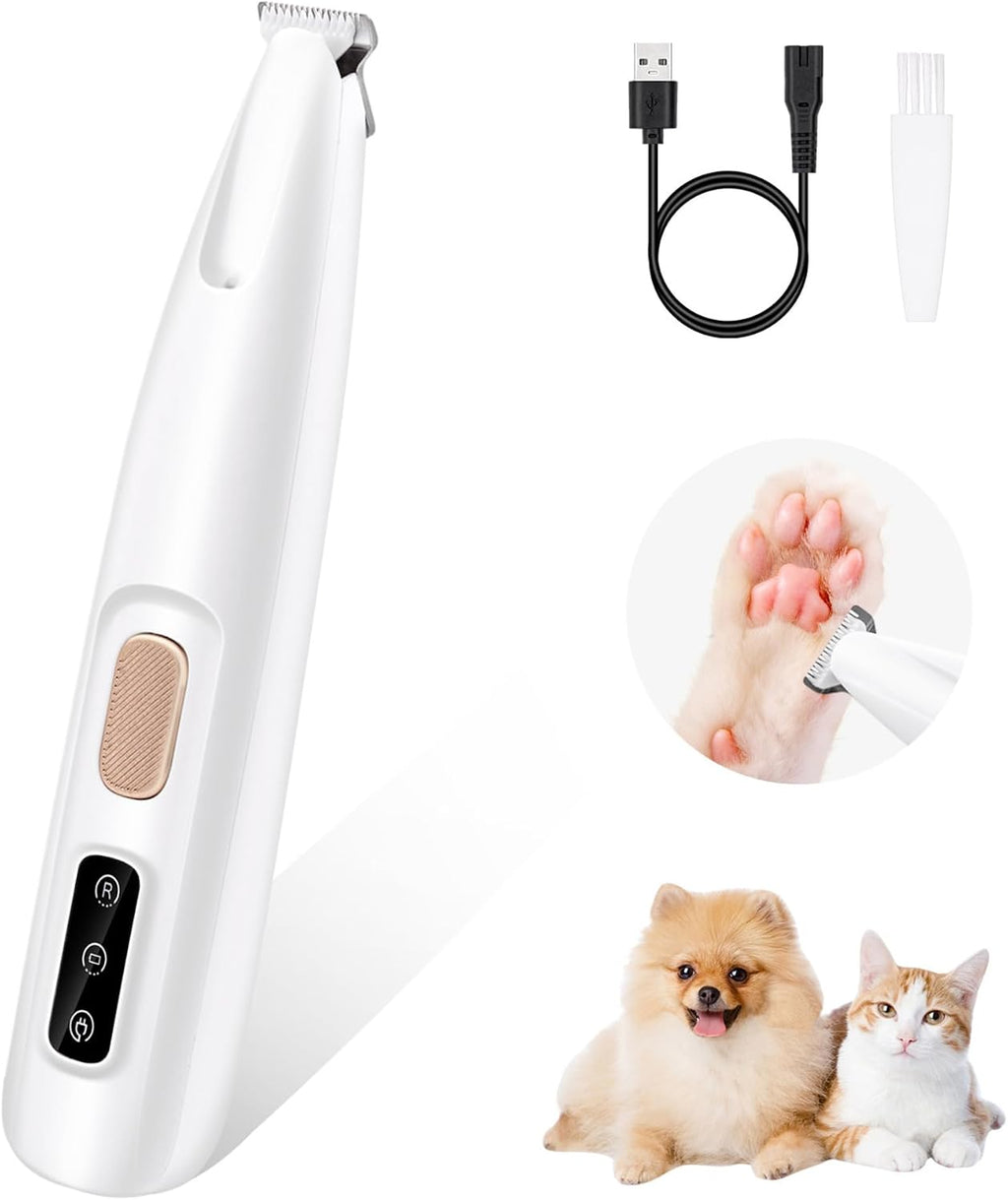 Mcbazel Pet Micro Precision Trimmer, Multifunctional Pet Hair Trimmer Waterproof Rechargeable Shaver with LED Light for 