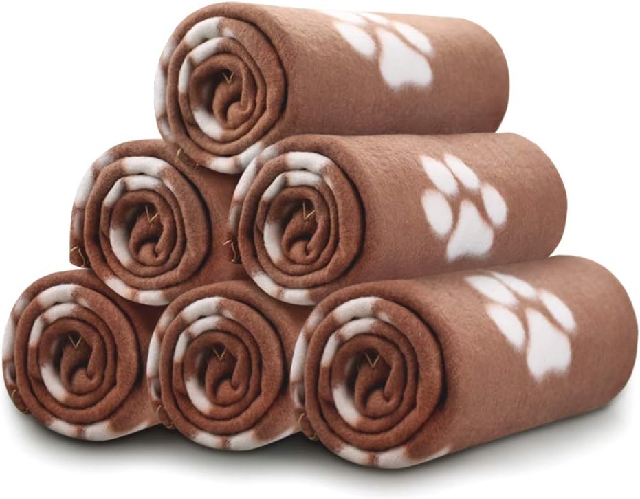 Dog Blankets, 6 Pack Fleece Pet Blankets, 24x28 Inches