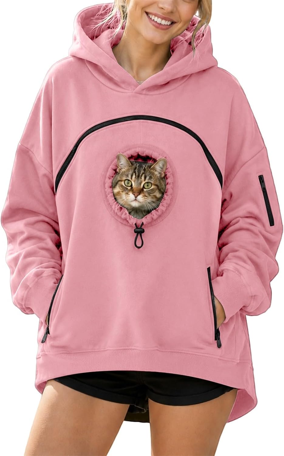 Pet Pouch Hoodie Cat Hoodie with Pouch Pull Pocket for Dogs & Snack Hoodies