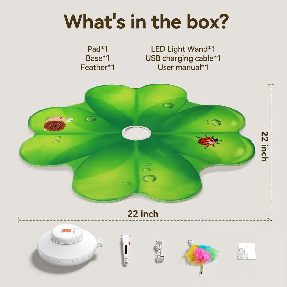 FEELNEEDY Rechargeable Cat Toys, 2 in 1 Hide and Seek Game Interactive Cat Toy, Movable LED Red Dot, Moving Concealed Fe