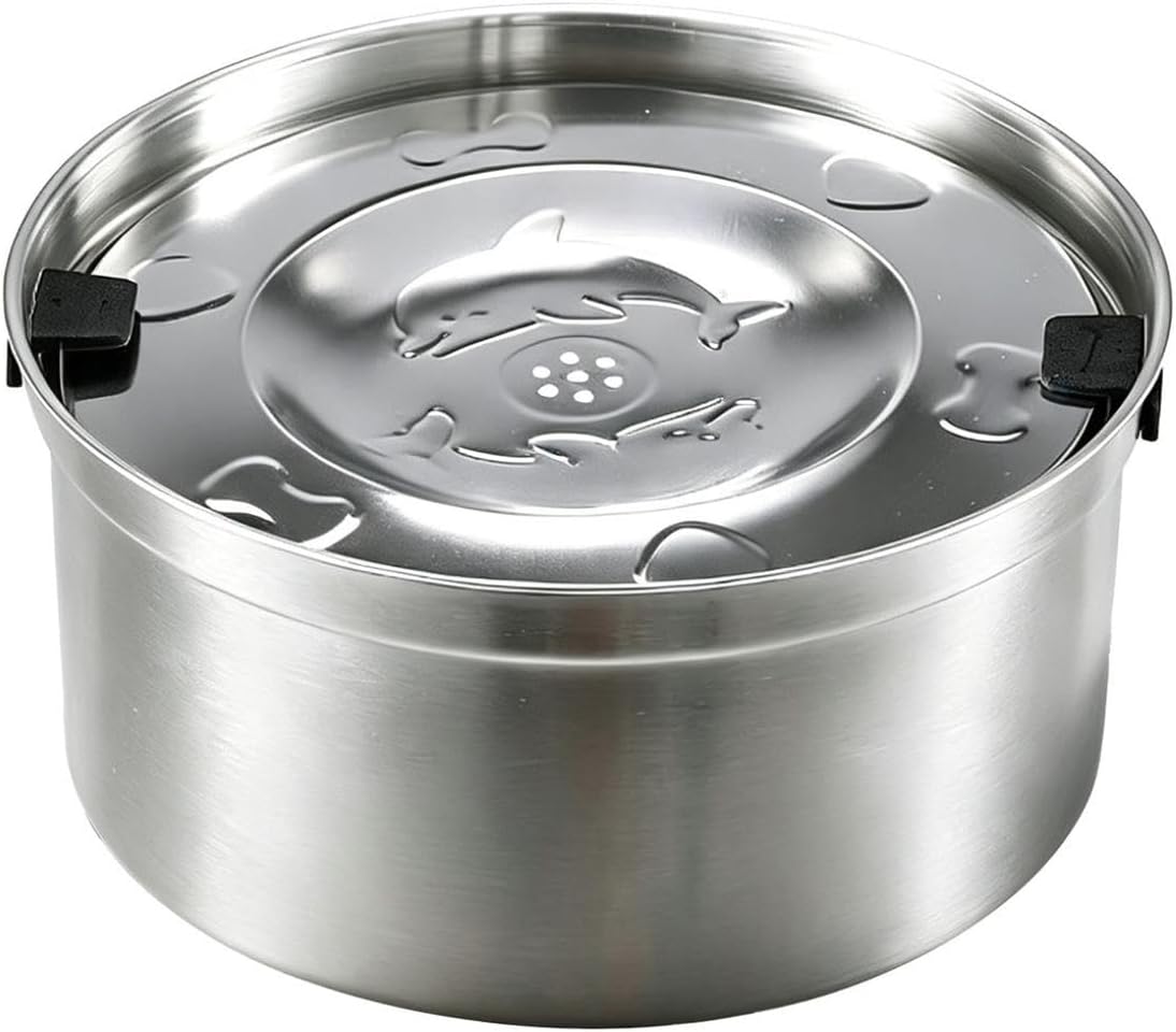 1.2l Stainless Steel Dog Water Bowl No Spill Slow Drink Water Bowl for Dogs
