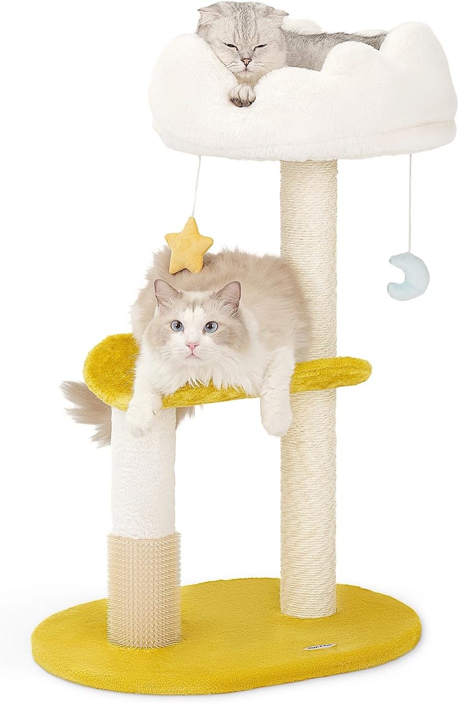 Cat Tree, Cloud Cat Tower with Soft Bed, Cat Scratching Post & Pad with Larger Perch for Window Viewing, Small Cat Tree 