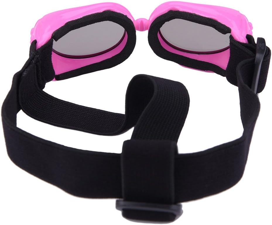 Outdoor Dog Sunglasses Anti-UV Eye Protection Goggles Waterproof Windproof Anti-Fog for Small Pet Puppy Cat (Pink)