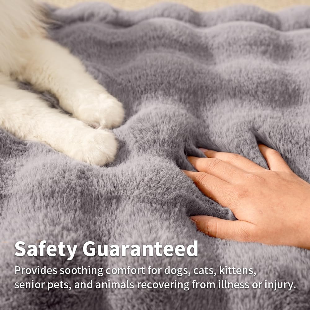 SOMAHE Soft Faux Fur Cat Blanket, Washable, Small 22x18 Dark Gray