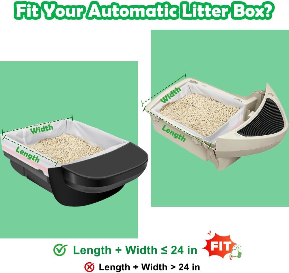 SZEE 120 Count Automatic Cat Litter Box Bags Fit for Litter Box Robot 3/4