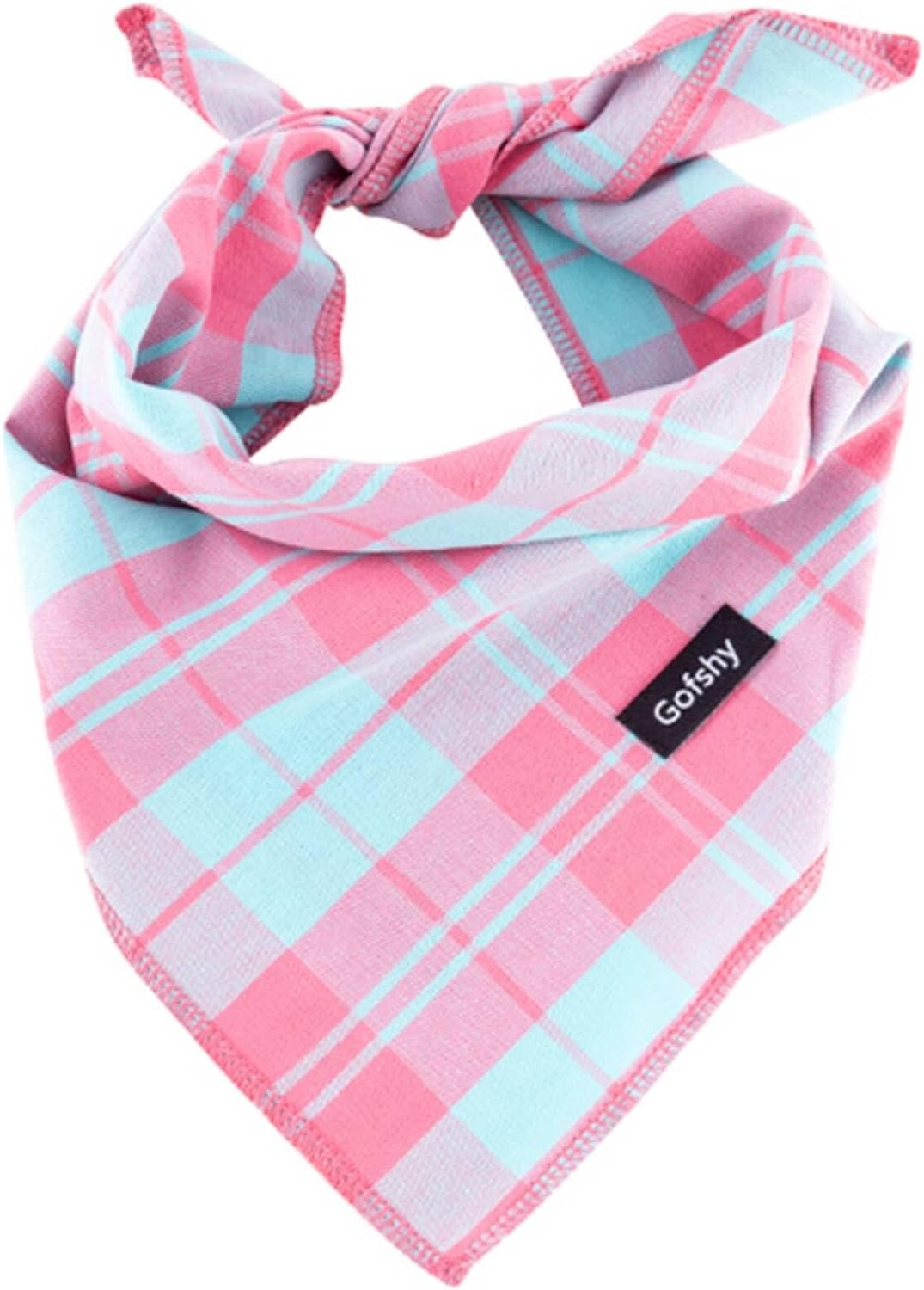 Christmas Dog Bandana XLarge Cotton, Red Black Buffalo Plaid Scarf