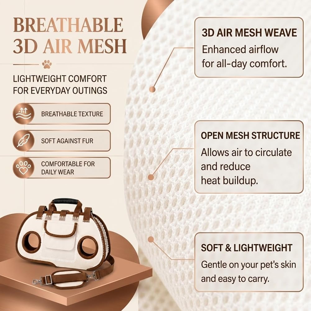2-in-1 Portable Breathable Pet Carrier for Small Dogs and Cats，A-Single-M