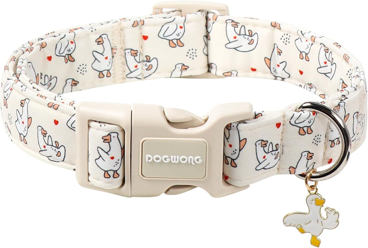 Spring Summer Dog Collar for Girl Dogs- Pink Polka Female Dog Collar, Adjustable Soft Beach Dots Dogs Collars for Small 