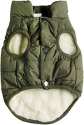 Fleece Lined Dog Jacket for Small Dogs,Winter Dog Coat,Green S