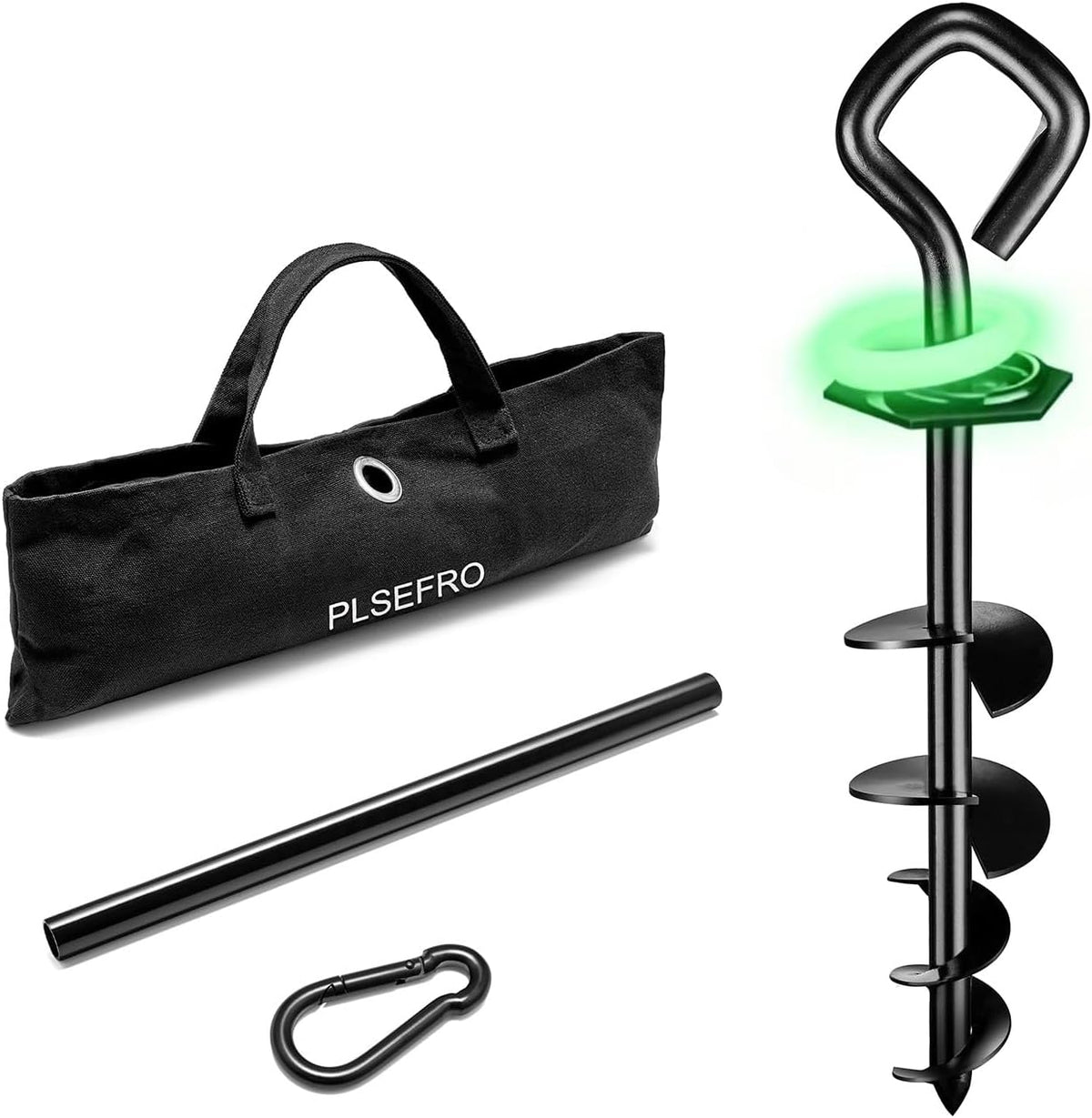 Glow-in-the-Dark Heavy Duty Dog Tie Out Stake, Dogs Up to 210 lb